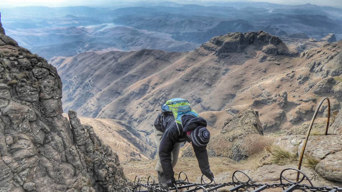 Chain ladders on the Amphitheatre ascent - not for the faint hearted! |  <i>Gesine Cheung</i>