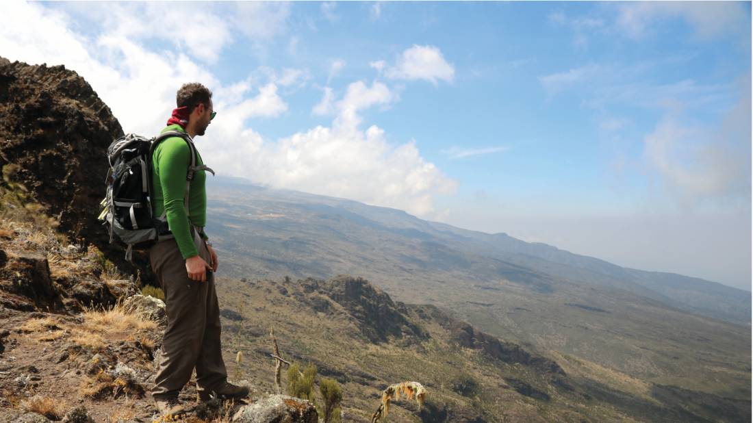 Taking in the stunning scenery at Shira Cathedral | <i>Kyle Super</i>