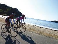Cycling along the coast of Izo, Japan