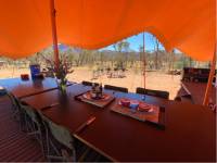 Dine and relax in comfort in the large communal area at our eco-camps |  <i>#cathyfinchphotography</i>