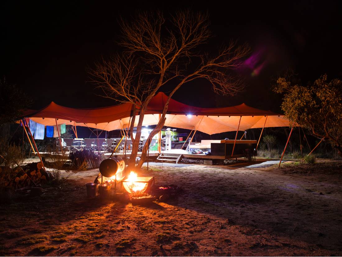 The Larapinta campsites offer stylish and comfortable facilities in an outback wilderness |  <i>Caroline Crick</i>