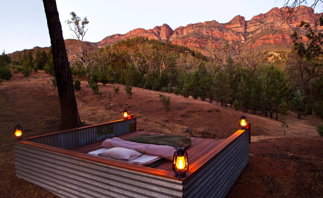 Camping in a swag under the outback skies