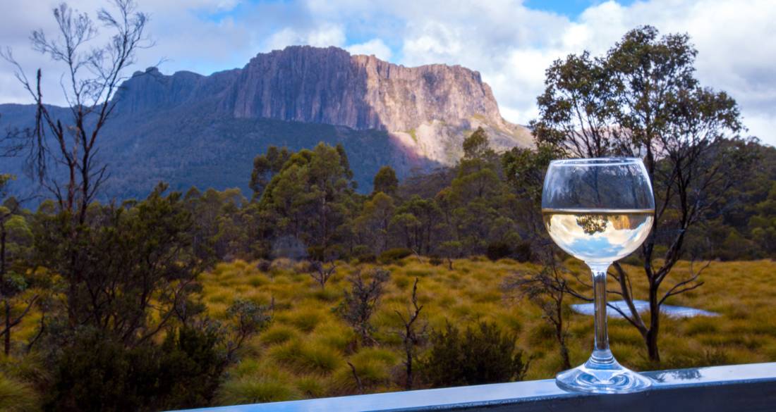 Enjoy a glass of wine after a day's trek along the Overland Track | <i>Great Walks of Australia</i>