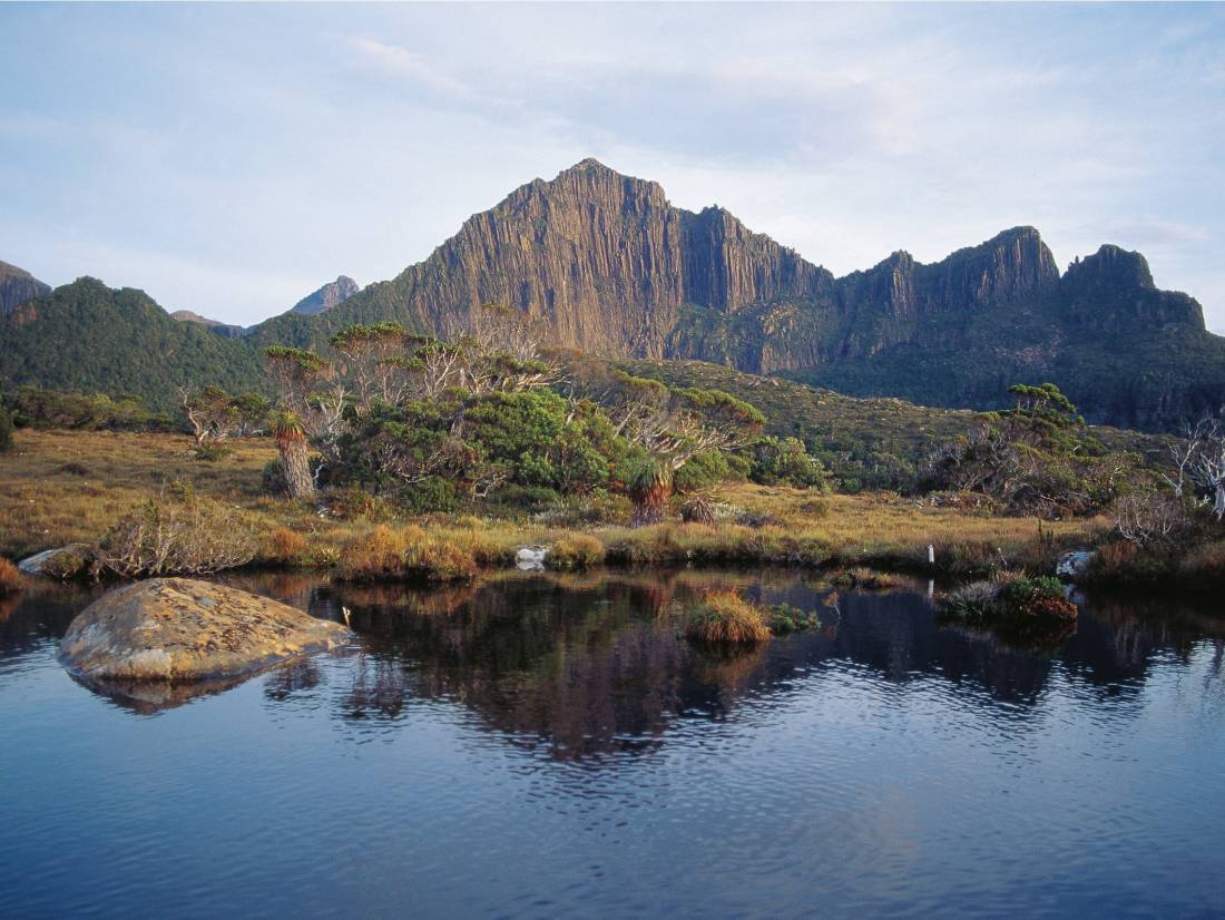 Looking over Lake Judd towards Mount Anne |  <i>Tourism Tasmania & Geoff Murray</i>