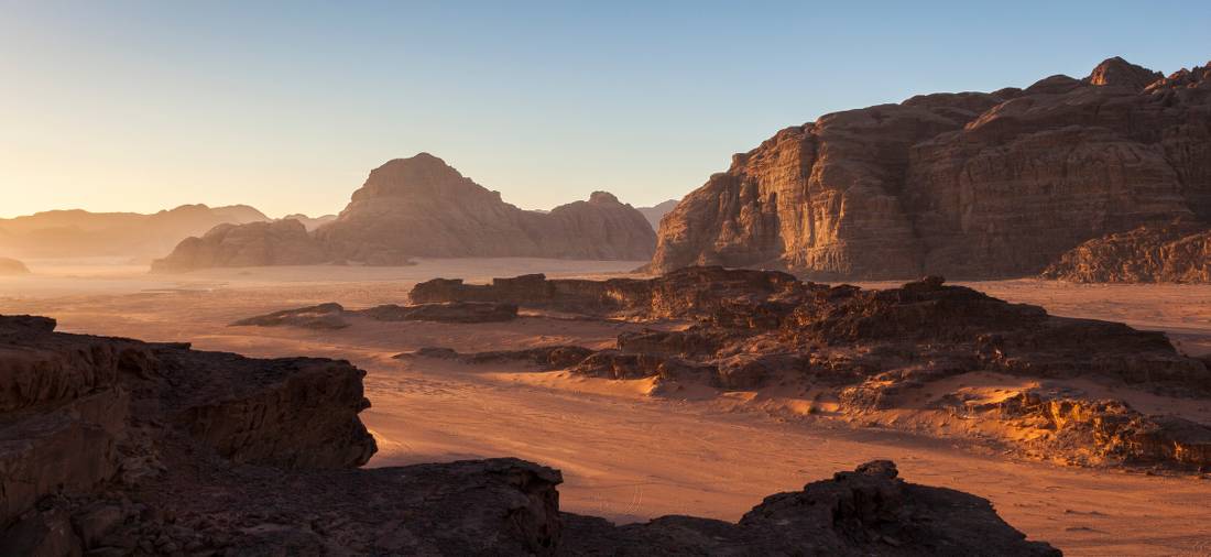 Wadi Rum's desert landscape at sunrise |  <i>Richard I'Anson</i>