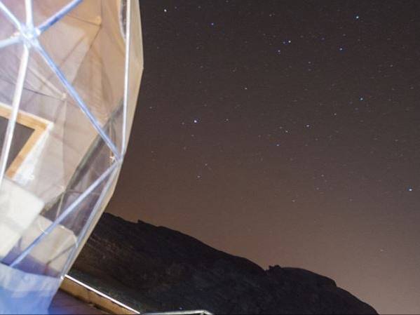 Martian Dome Tent at night