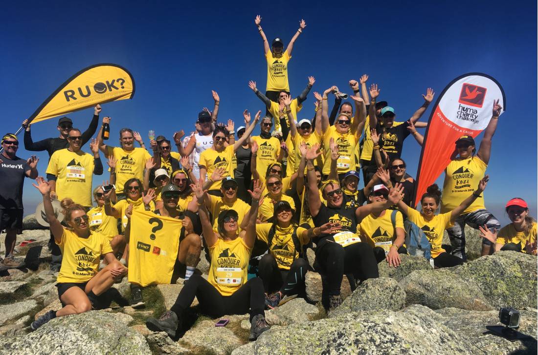 The Conquer Kozi team at the summit of Mount Kosciuszko | <i>Ayla Rowe</i>