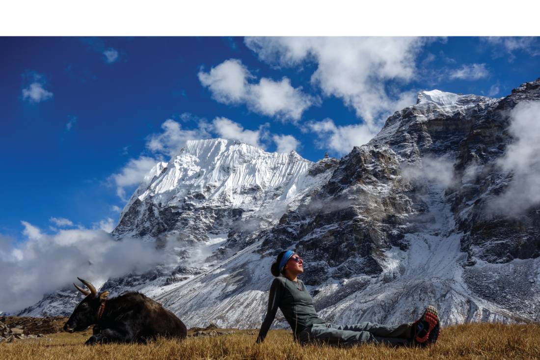 Basking in the sun in Lhonak |  <i>Michelle Landry</i>