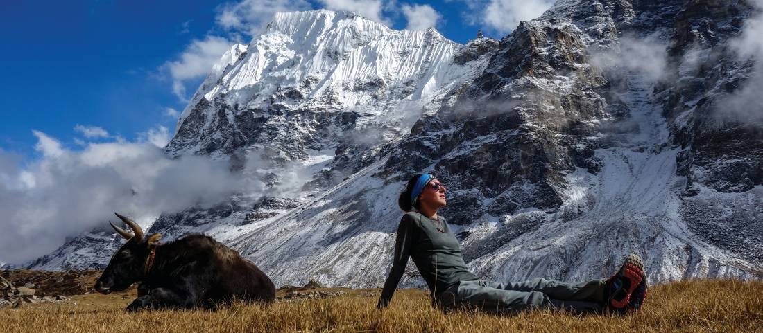 Basking in the sun in Lhonak | <i>Michelle Landry</i>