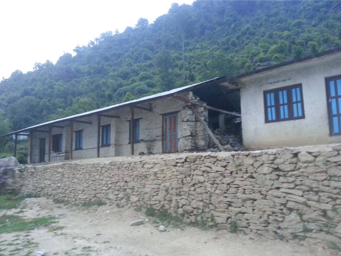 Earthquake damaged school building at Shree Setibhume Secondary School, Ramche |  <i>Highland</i>