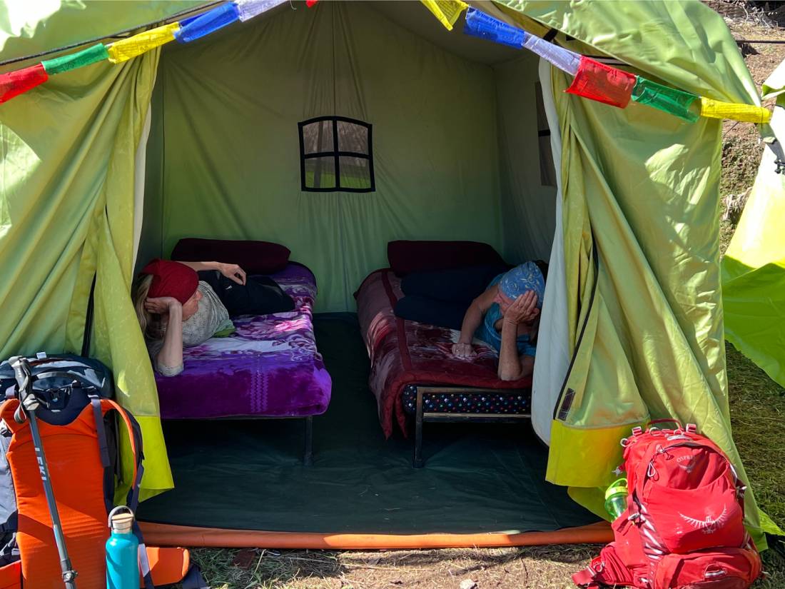 Comfortable campsites in the Everest region |  <i>Sue Badyari</i>