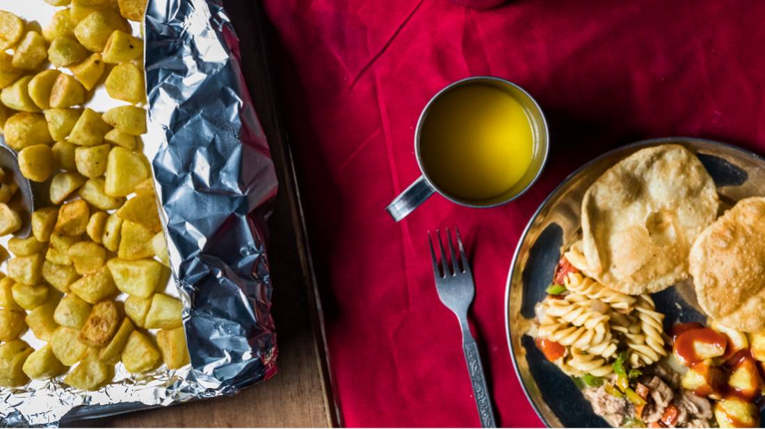 Enjoy freshly prepared meals, three times a day, when on trek in Nepal |  <i>Lachlan Gardiner</i>