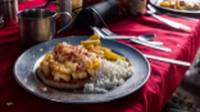 Enjoy three fresh meals a day, prepared by our cooks, when on trek |  <i>Lachlan Gardiner</i>