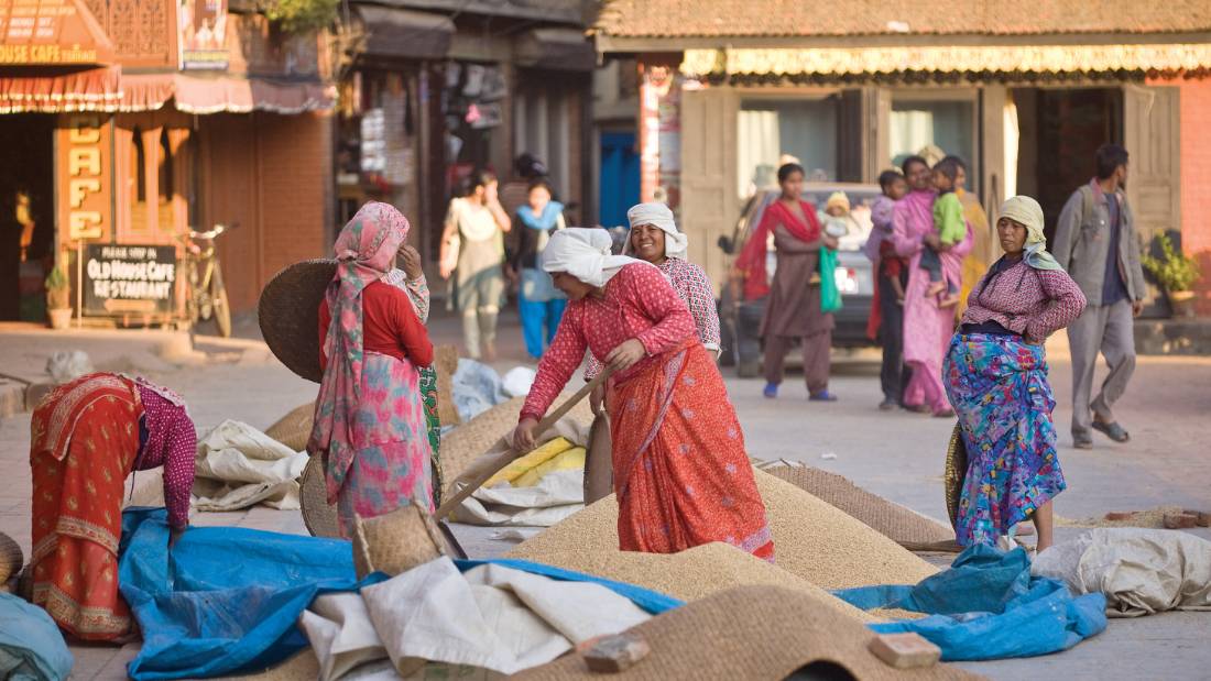 Local women working in Thamel |  Peter Walton