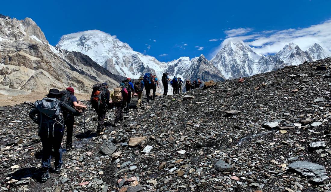 Heading up the Baltoro Glacier towards Concordia, G4 and Broad Peak | <i>Soren Kruse Ledet</i>