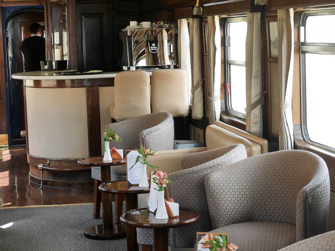 The bar car at the back of the train |  <i>Natalie Tambolash</i>