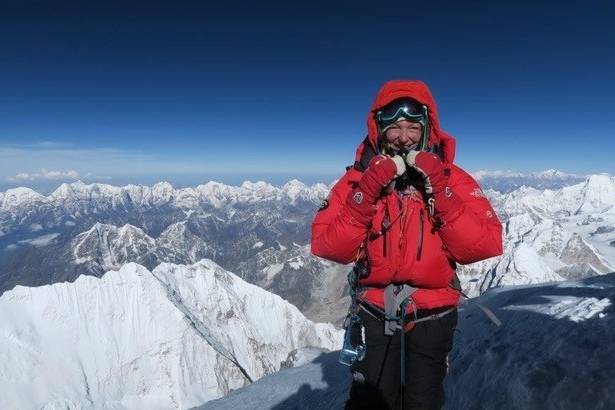 Lydia Bradey on her fourth Everest summit, 2016, from Nepal. | <i>Mike Roberts</i>
