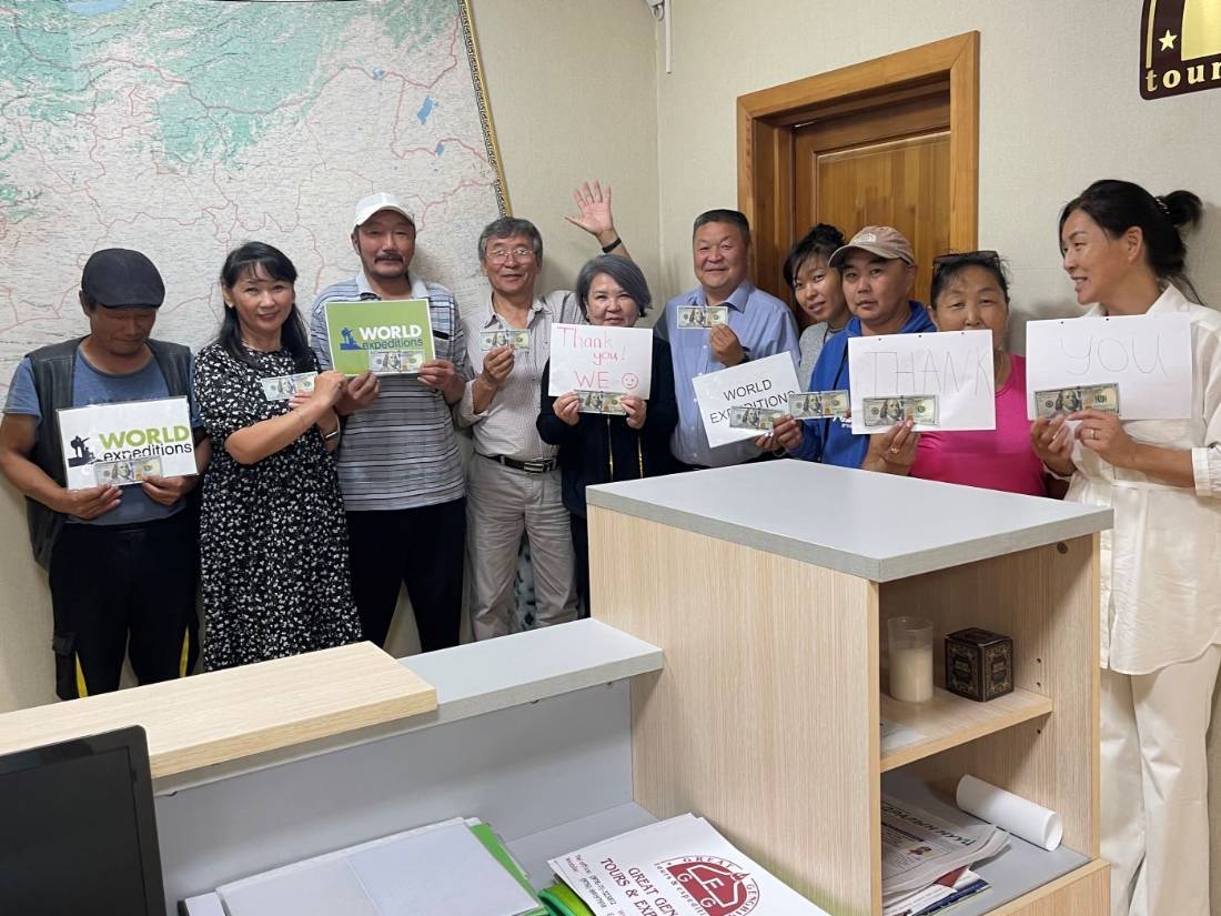 Mongolian team receive their donations