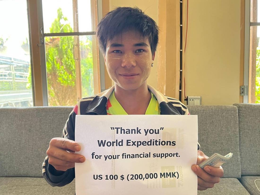 Myanmar staff receive their donations