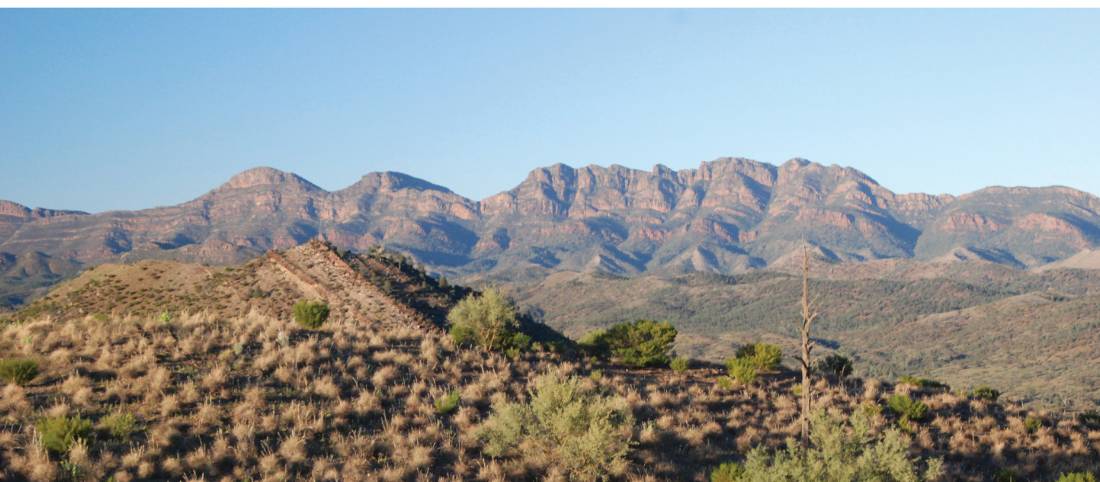 The Heysen Trail traverses the Bunyeroo Valley with Wilpena Pound in the background | Chris Buykx